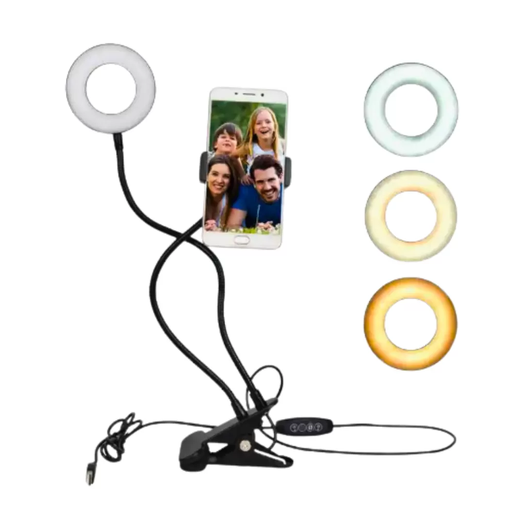 Anillo de Luz LED para Estudio Fotográfico con Soporte para Teléfono